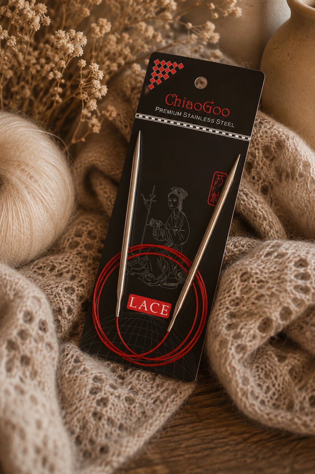 ChiaoGoo Red Lace Circular Needles 16" (40 cm) Canada | Premium Knitting Needles
