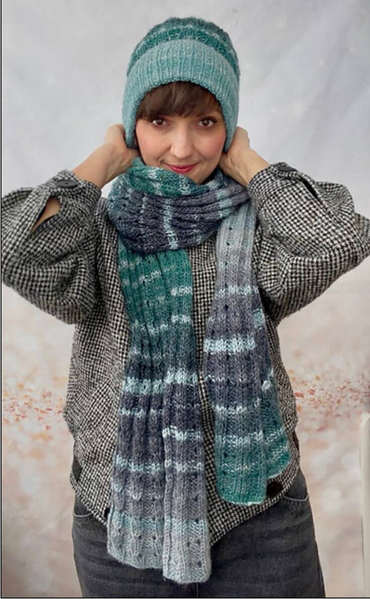 🧣 Icicle Drift Scarf Knitting Pattern PDF – Modern Textured Scarf Tutorial