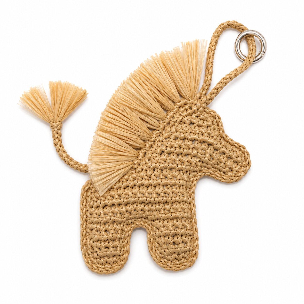 🦄 Handmade Raffia Unicorn Keychain Charm | ISPIE Rayon Raffia Yarn | Bag Charm | Handmade Gift