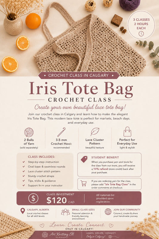 Iris Tote Bag Crochet Class in Calgary