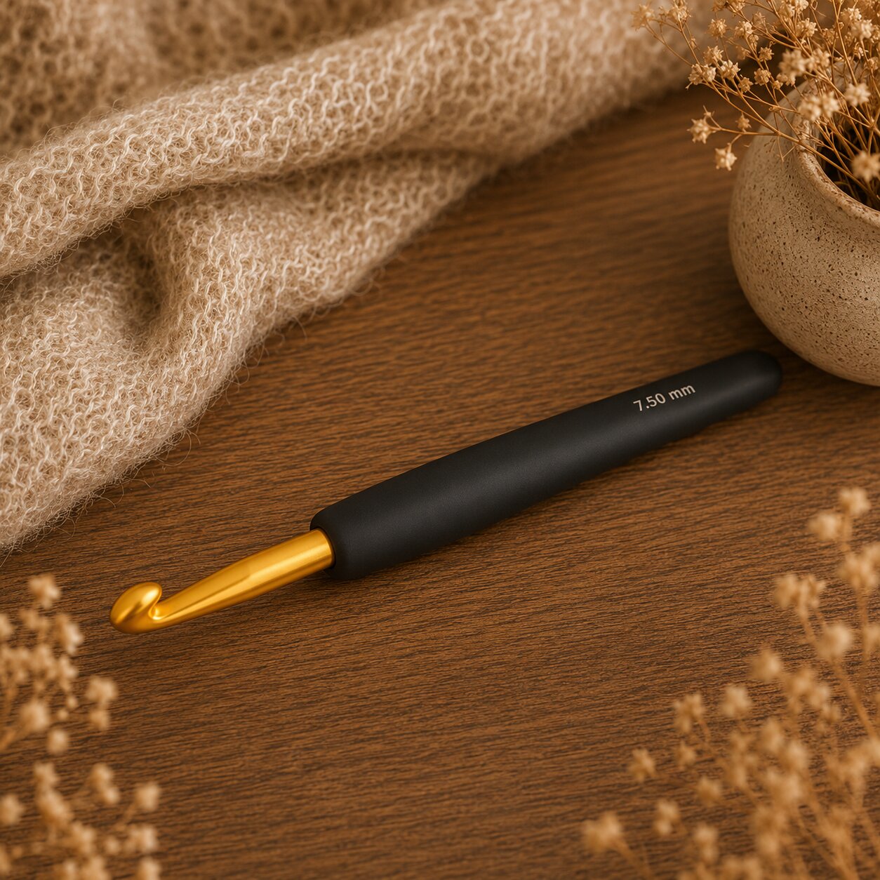 ✨ KnitPro Crochet Hook Aluminum Gold Single Ended