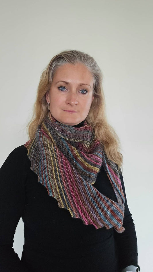 🧣 Relax Baktus Knitting Pattern PDF – Crescent Scarf Shawl Tutorial