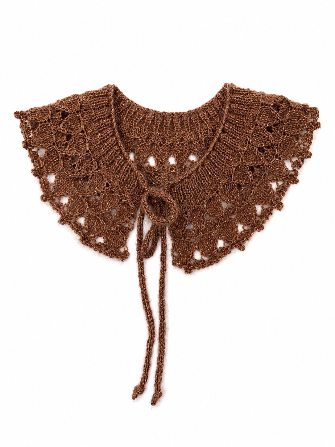 🤎 Brown Luxe Mohair Collar – Handmade Adult Detachable Collar | Mohair, Wool & Lurex
