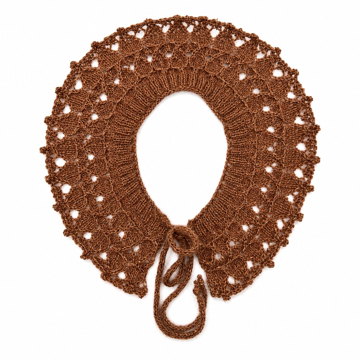 🤎 Brown Luxe Mohair Collar – Handmade Adult Detachable Collar | Mohair, Wool & Lurex