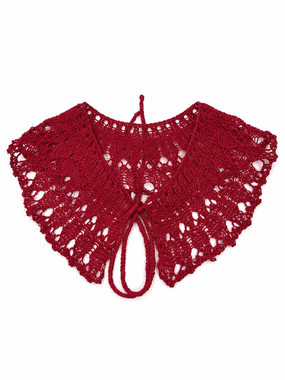 ❤️ Red Lace Linen Collar – Handmade Adult Detachable Collar | 100% Linen