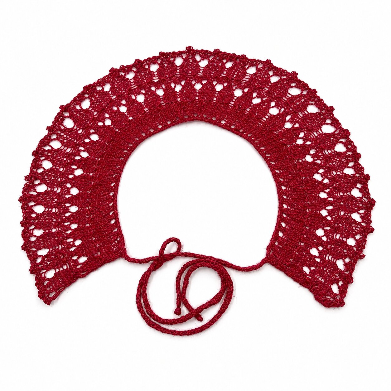 ❤️ Red Lace Linen Collar – Handmade Adult Detachable Collar | 100% Linen