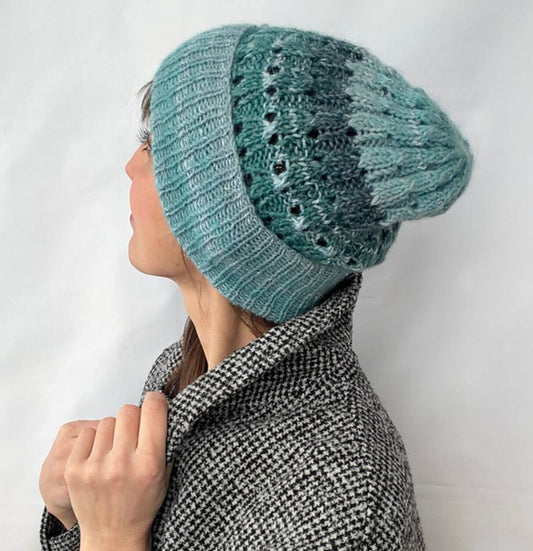 🧶 Icicle Drift Hat Knitting Pattern PDF – Modern Winter Beanie Tutorial