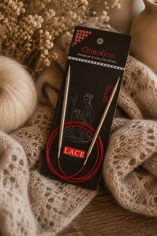 ChiaoGoo Red Lace Circular Needles 16" (40 cm) Canada | Premium Knitting Needles