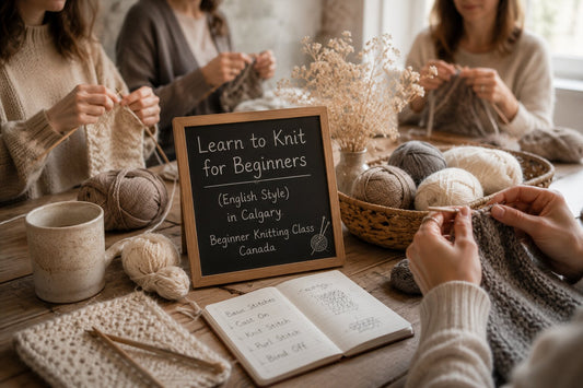 Learn to Knit for Beginners (English Style) in Calgary | Beginner Knitting Class Canada